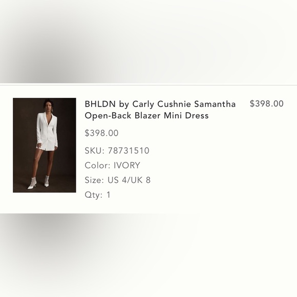 BHLDN Anthropologie Open Back Blazer Mini Dress - Picture 4 of 10